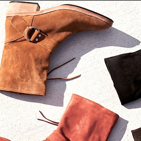 Free People Brown Suede Vienna Ankle Boots Size 37 - Picture 2 of 14